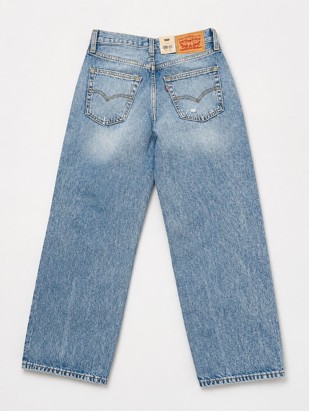 Levi’s Women’s 94 Baggy Jeans 24x31 Light Wash Distressed Mid Rise Straight Leg - Picture 3 of 12